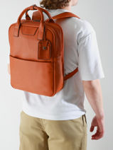 Leather Flandres Backpack Etrier Orange flandres EFLA8272-vue-porte