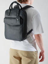 Leather Flandres Business Backpack Etrier Blue flandres EFLA8271-vue-porte