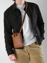 Leather Flandres Crossbody Bag Etrier Brown flandres EFLA728S-vue-porte