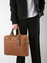 1 Compartment Spider Business Bag  With 15" Laptop Sleeve Etrier Brown spider ESPI8021-vue-porte