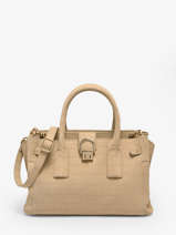 Satchel S Equestre Croco Leather Etrier Beige equestre croco EEQC142S
