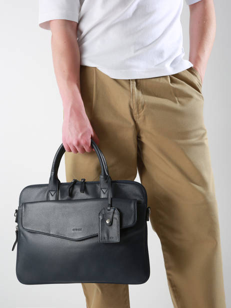 Porte-documents Flandres Cuir 1 Compartiment + Pc 15'' Etrier Bleu flandres EFLA8241 vue secondaire 1