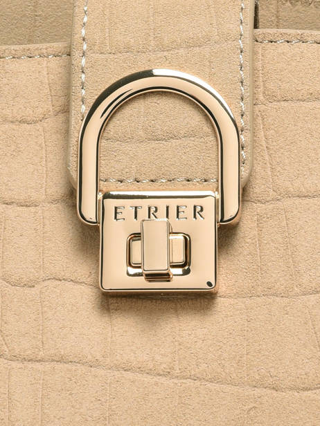 Sac Porté Main S Equestre Croco Cuir Etrier Beige equestre croco EEQC142S vue secondaire 4